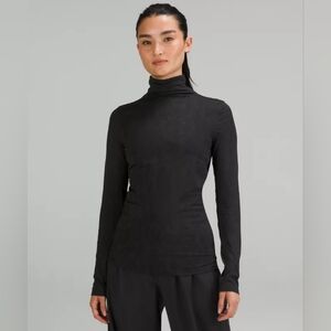 Lululemon Slim-Fit Jacquard Turtleneck - Crumple Mini Jacquard Black